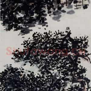黄宾虹《黄山松谷》国画山水作品图片鉴赏