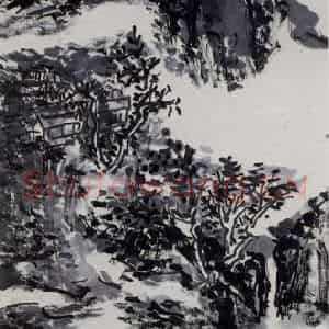 黄宾虹《西湖皋亭》国画山水作品图片鉴赏