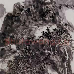 黄宾虹《生砂湿翠见精神》国画山水作品图片鉴赏