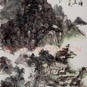 黄宾虹《拟北宋人法》国画山水作品图片鉴赏