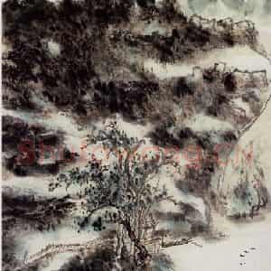 黄宾虹《太湖西洞庭》国画山水作品图片鉴赏