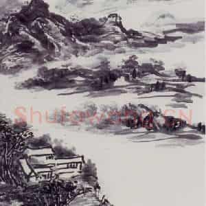 黄宾虹《新安江》国画山水作品图片鉴赏