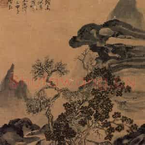 黄宾虹《仿王晋卿书》国画山水作品图片鉴赏