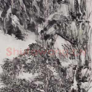 黄宾虹《金华赤松宫》国画山水作品图片鉴赏