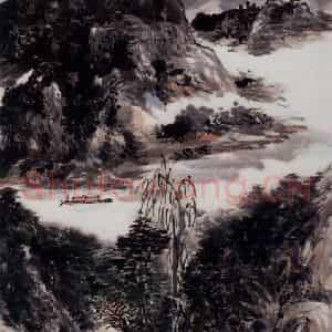 黄宾虹《淳安山色》国画山水作品图片鉴赏