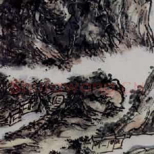 黄宾虹《藻溪望天目山》国画山水作品图片鉴赏