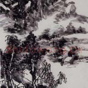 黄宾虹《江山野意》国画山水作品图片鉴赏