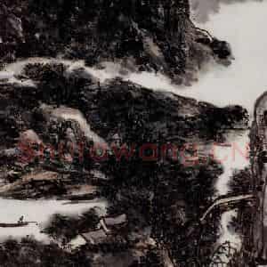 黄宾虹《汉阳行舟》国画山水作品图片鉴赏