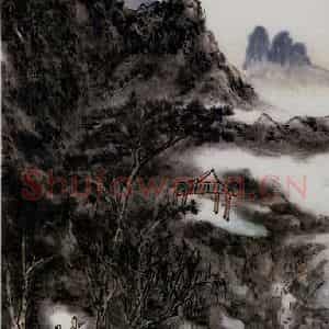 黄宾虹《临桂岩洞》国画山水作品图片鉴赏