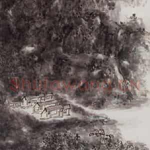 黄宾虹《郑师山钓台》国画山水作品图片鉴赏