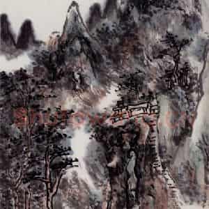 黄宾虹《齐云山》国画山水作品图片鉴赏