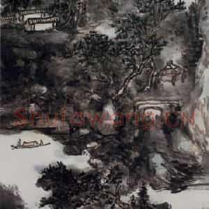 黄宾虹《蓬莱阁》国画山水作品图片鉴赏