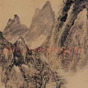黄宾虹《池阳文选楼》国画山水作品图片鉴赏
