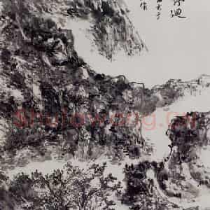 黄宾虹《颖水风物》国画山水作品图片鉴赏
