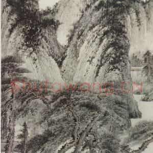 近现代 张大千《山馆午静》国画山水作品图片鉴赏