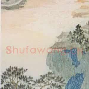近现代 张大千《临小李将军海岸图》国画山水作品图片鉴赏