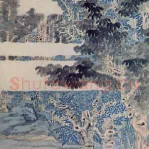 近现代 张大千《摹毕宏雾锁重关图》国画人物作品图片鉴赏