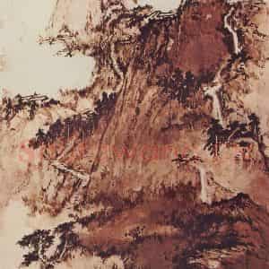 近现代 张大千《秋山暮色》国画山水作品图片鉴赏