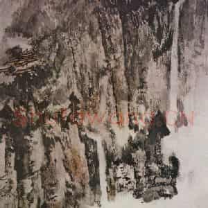 近现代 张大千《焦溪观瀑》国画山水作品图片鉴赏