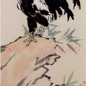 现代 徐悲鸿《雄鸡图轴》国画山水作品图片鉴赏