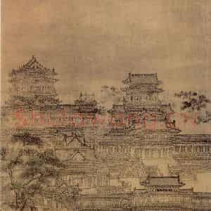元代《广寒宫图轴》国画综合作品图片鉴赏