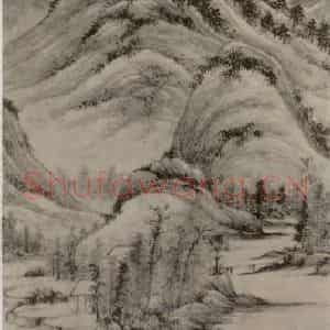 明代 徐贲《秋林草亭图轴》国画山水作品图片鉴赏