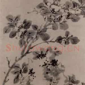 明代 陈淳《山茶水仙图轴》国画花鸟作品图片鉴赏