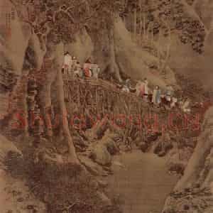 明代 仇英《剑阁图轴》国画综合作品图片鉴赏
