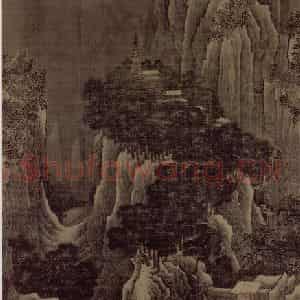 宋代《雪麓早行图轴》国画综合作品图片鉴赏