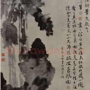 明代 徐渭《牡丹蕉石图轴》国画花鸟作品图片鉴赏