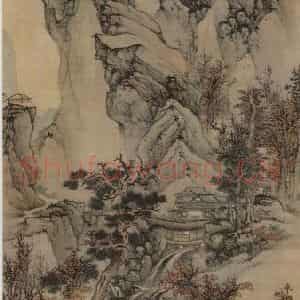 明代 蓝瑛《华岳高秋图轴》国画综合作品图片鉴赏
