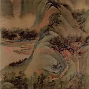 清代 王鉴《仿三赵山水图轴》国画综合作品图片鉴赏