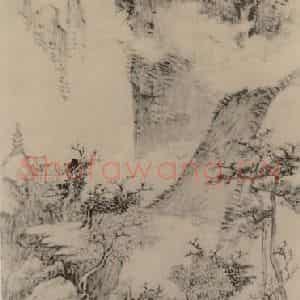 清代 王翚《断崖运气图轴》国画山水作品图片鉴赏