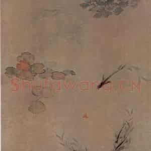清代 恽寿平《落花游鱼图轴》国画花鸟作品图片鉴赏