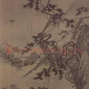 宋代《山楼来凤图轴》国画综合作品图片鉴赏