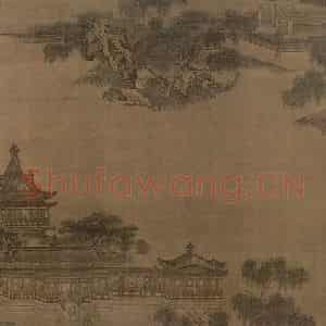 清代 袁江《水殿春深图轴》国画综合作品图片鉴赏