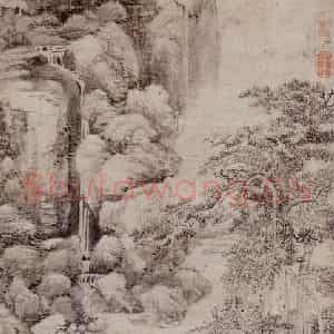 元代 倪瓒《合作山水》国画山水作品图片鉴赏