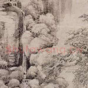元代 倪瓒《合作山水》国画山水作品图片鉴赏