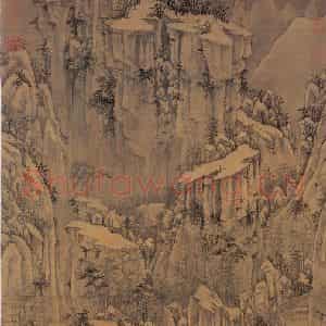 元代 马琬《乔岫幽居》国画山水作品图片鉴赏