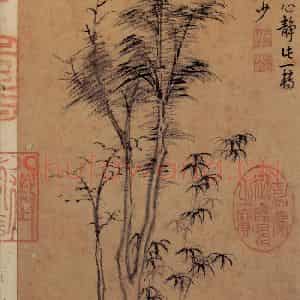 元代 倪瓒《书谱》国画山水作品图片鉴赏