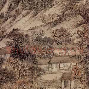 元代 王蒙《秋山草堂图》国画山水作品图片鉴赏