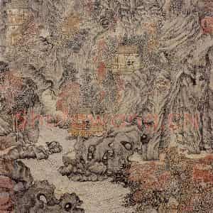 元代 王蒙《具区林屋》国画山水作品图片鉴赏