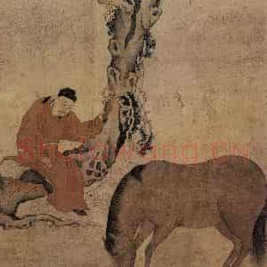 元代 赵麟《相马图》国画综合作品图片鉴赏