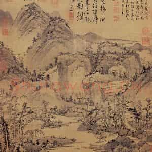 元代 黄公望《九珠峰翠图》国画山水作品图片鉴赏