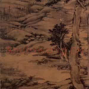 元代 吴镇《双松图》国画山水作品图片鉴赏