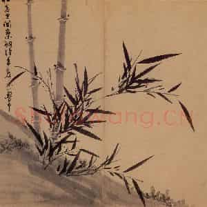元代 吴镇《墨竹谱》国画花鸟作品图片鉴赏