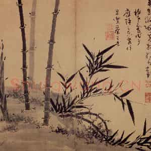 元代 吴镇《墨竹谱》国画花鸟作品图片鉴赏