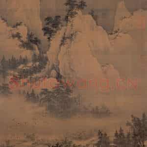 宋代 宋人《溪山暮雪》国画山水作品图片鉴赏