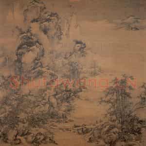 宋代 宋人《岷山晴雪》国画山水作品图片鉴赏