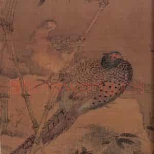 宋代 宋人《翠竹翎毛局部》国画花鸟作品图片鉴赏
